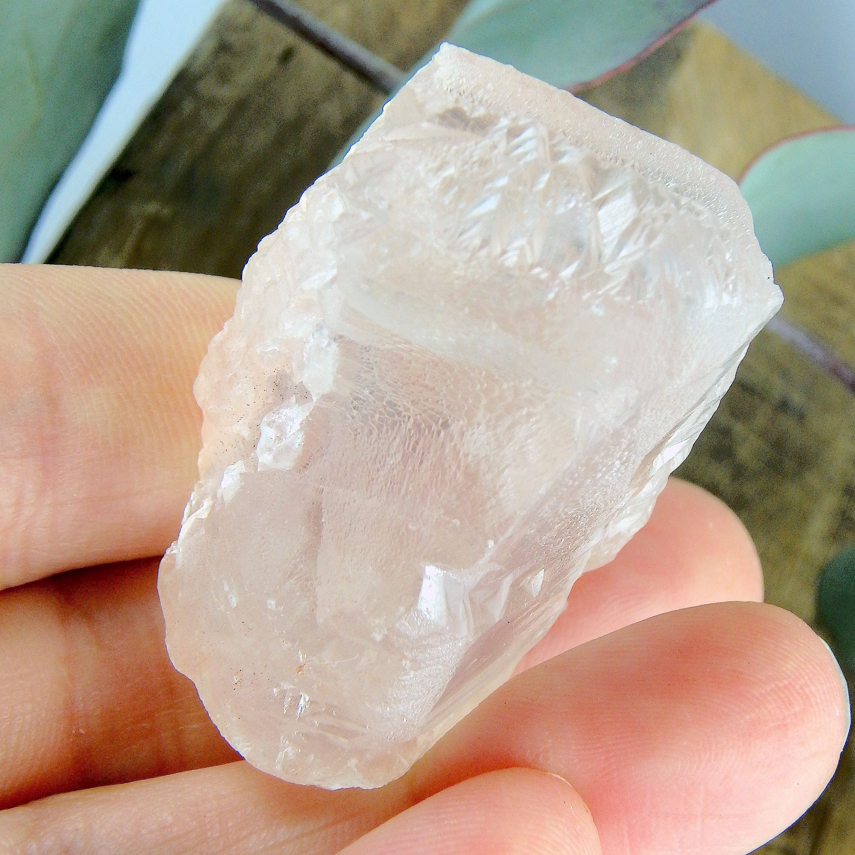 Elestial Peak Points Light Pink Nirvana Ice Quartz Specimen from the Himalayas - Earth Family Crystals