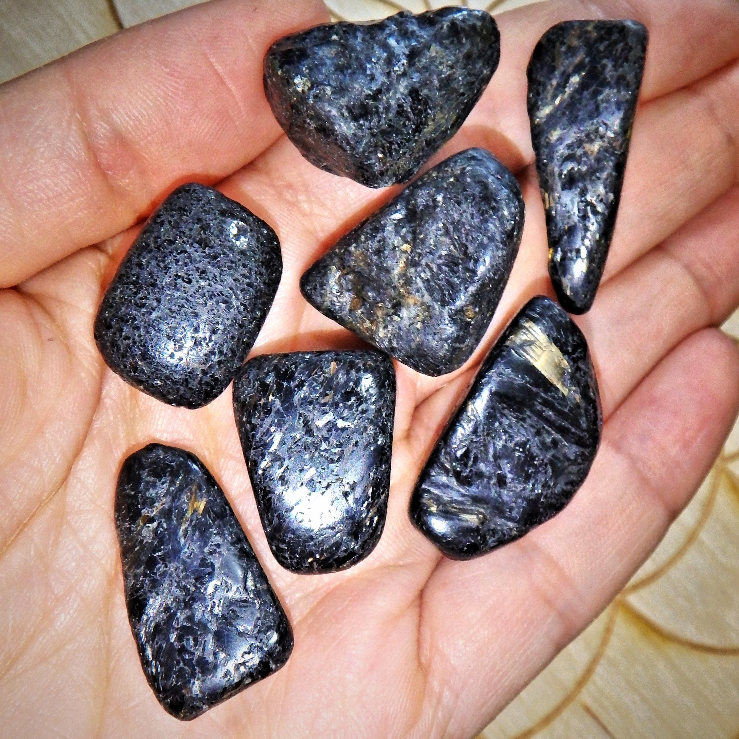 Set of 2 Genuine Greenland Nuummite Tumbled Pocket Stones