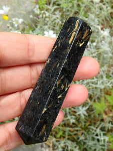 Beautiful Flashes of Color~Genuine Greenland Nuummite Wand Carving 4 - Earth Family Crystals