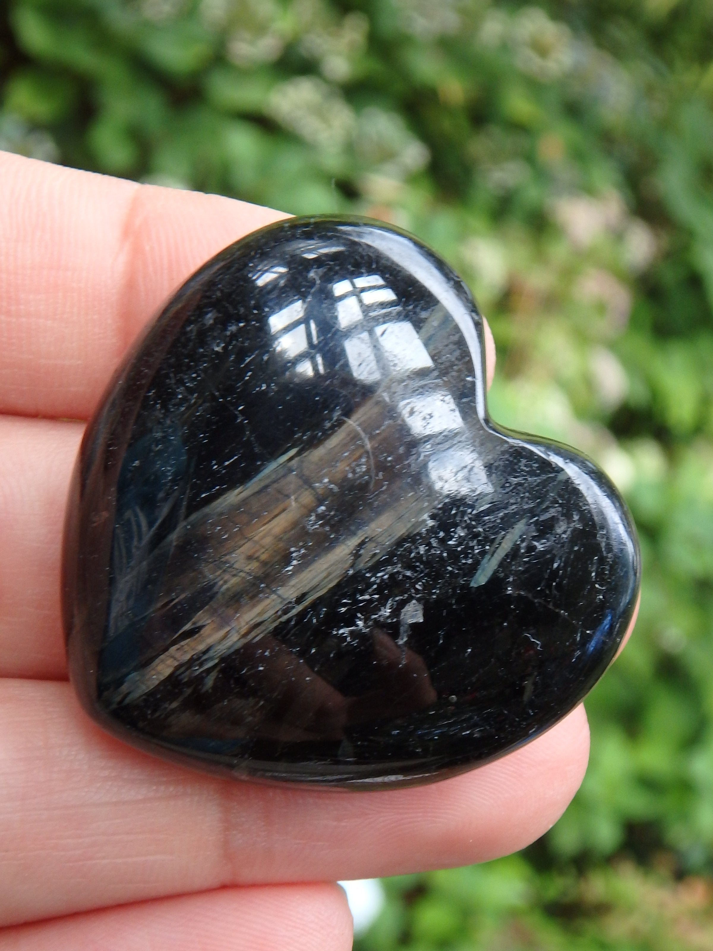 Rare & Genuine Delightful Golden Firework Flash Nuummite Love Heart From Greenland - Earth Family Crystals