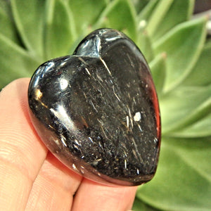 Silky Flashes Genuine Greenland Nuummite Love Heart 1