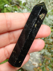 Beautiful Flashes of Color~Genuine Greenland Nuummite Wand Carving 2 - Earth Family Crystals