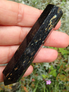 Beautiful Flashes of Color~Genuine Greenland Nuummite Wand Carving 3 - Earth Family Crystals