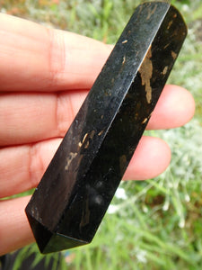 Beautiful Flashes of Color~Genuine Greenland Nuummite Wand Carving 1 - Earth Family Crystals