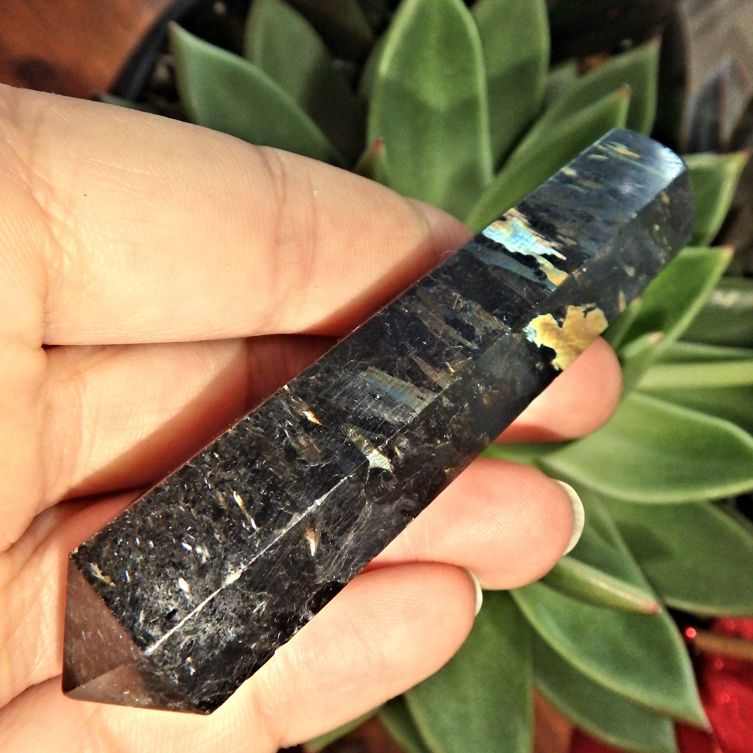 Chunky Genuine Greenland Nuummite Healing Wand 2 - Earth Family Crystals