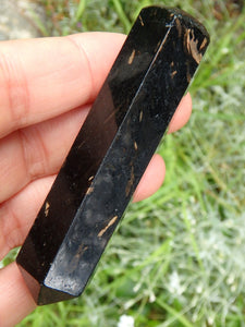 Beautiful Flashes of Color~Genuine Greenland Nuummite Wand Carving 1 - Earth Family Crystals