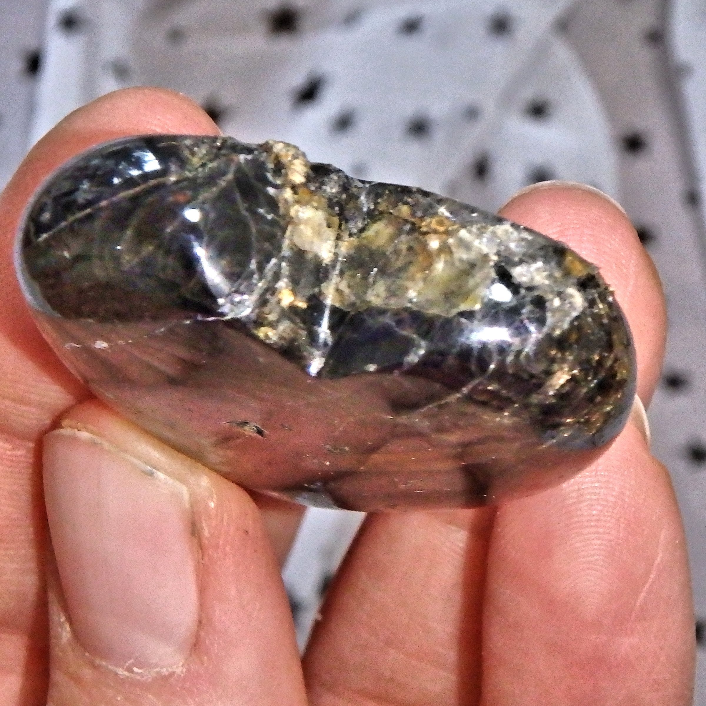 Genuine Greenland Nuummite Love Heart REDUCED 2 - Earth Family Crystals