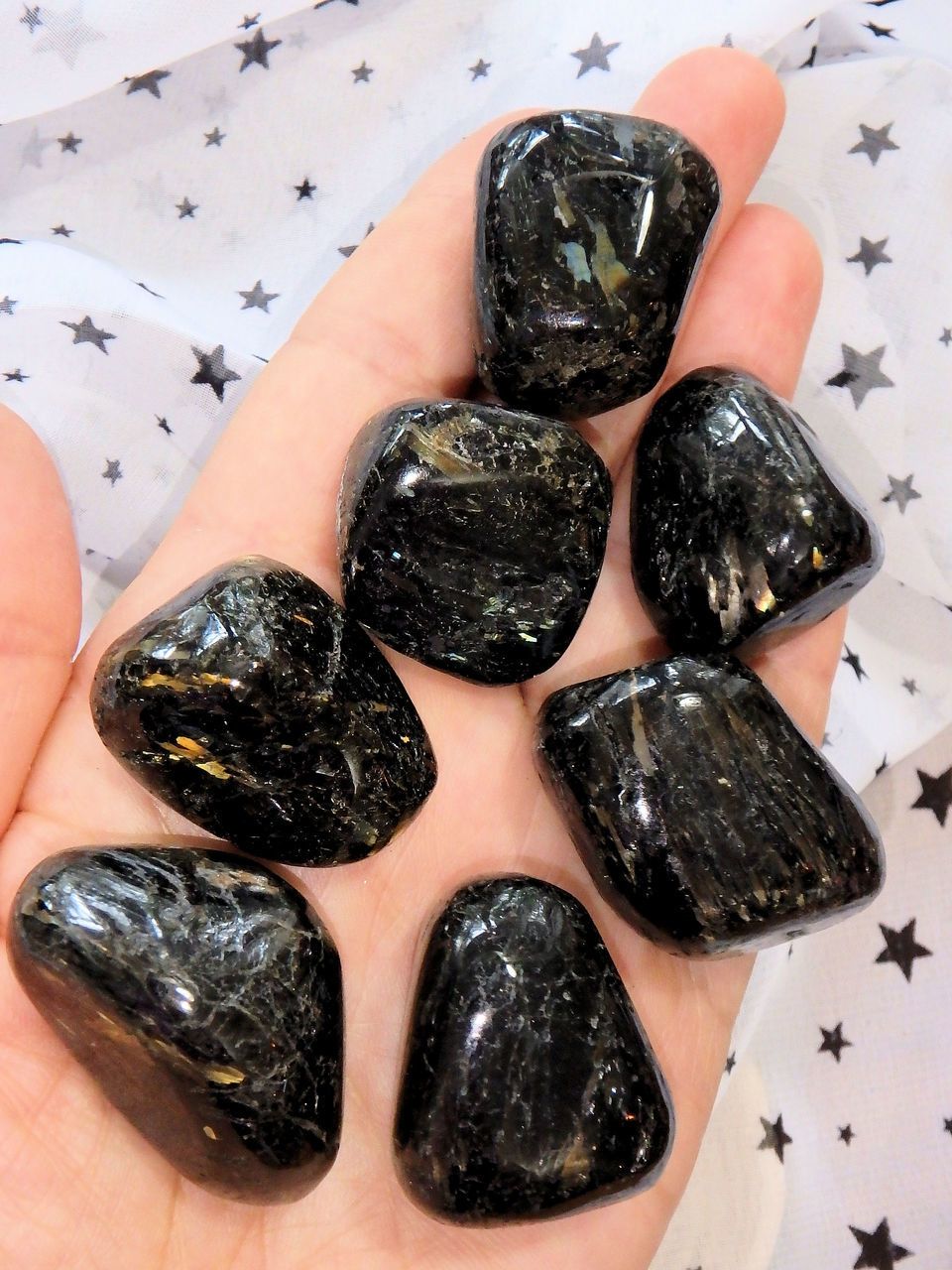 Genuine Greenland Nuummite Palm Stone (1) - Earth Family Crystals