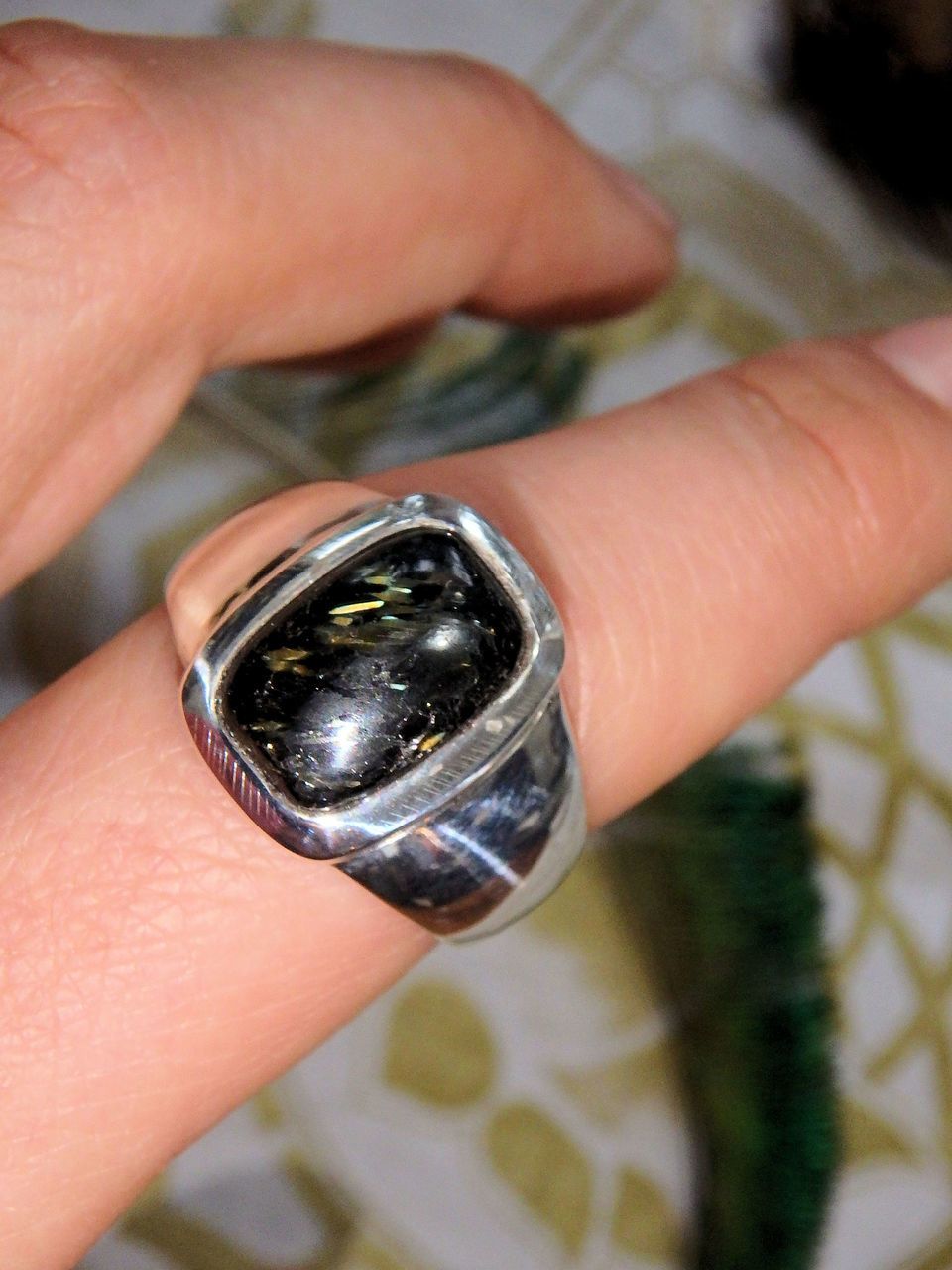 Pretty Flashes of Color Genuine Nuummite Ring in Sterling Silver (Size 9.5) REDUCED - Earth Family Crystals