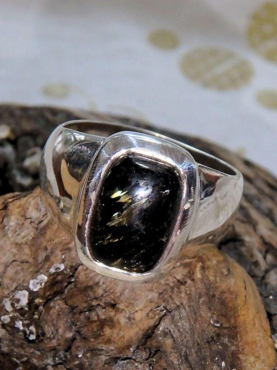 Pretty Flashes of Color Genuine Nuummite Ring in Sterling Silver (Size 9.5) REDUCED - Earth Family Crystals