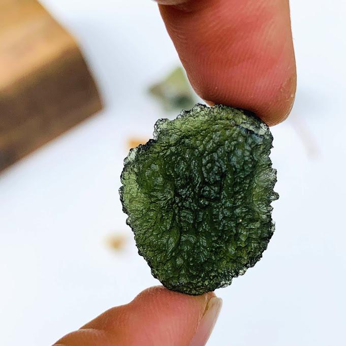 Genuine-High AA GRADE Moldavite Raw Specimen From Czech Republic #3 - Earth Family Crystals