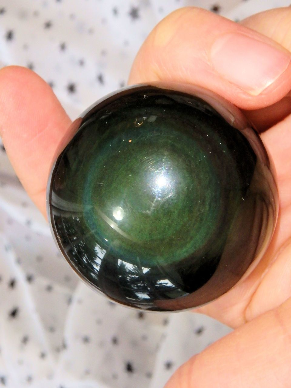 Optical Rainbow Obsidian Sphere Carving 1 - Earth Family Crystals