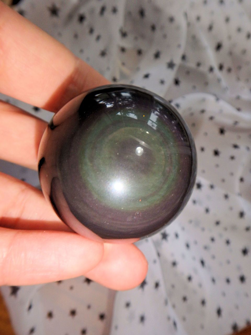Optical Rainbow Obsidian Sphere Carving 2 - Earth Family Crystals