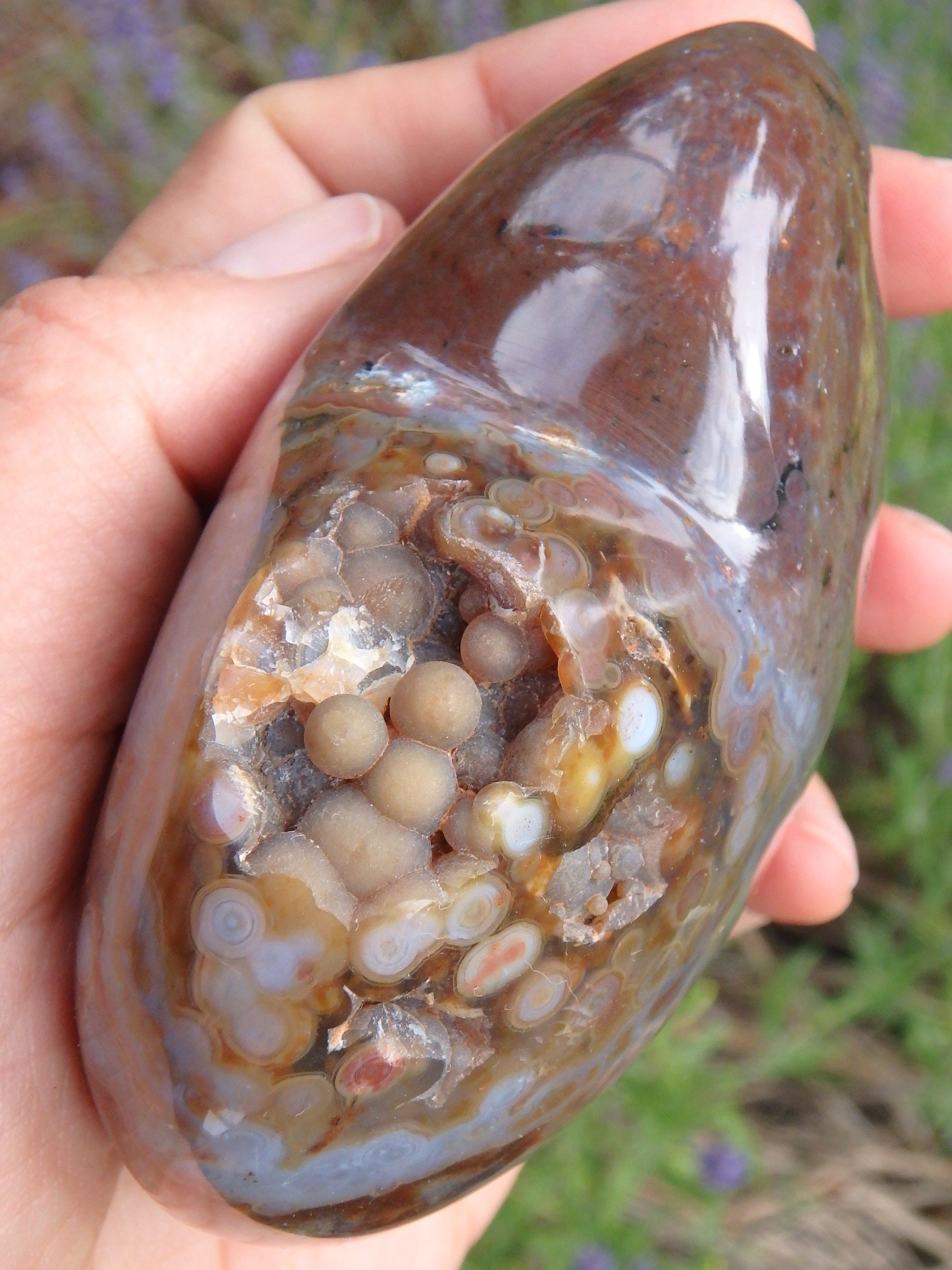 Amazing & Very Rare Unpolished Orbs 3D Depth Ocean Jasper Heart - Earth Family Crystals