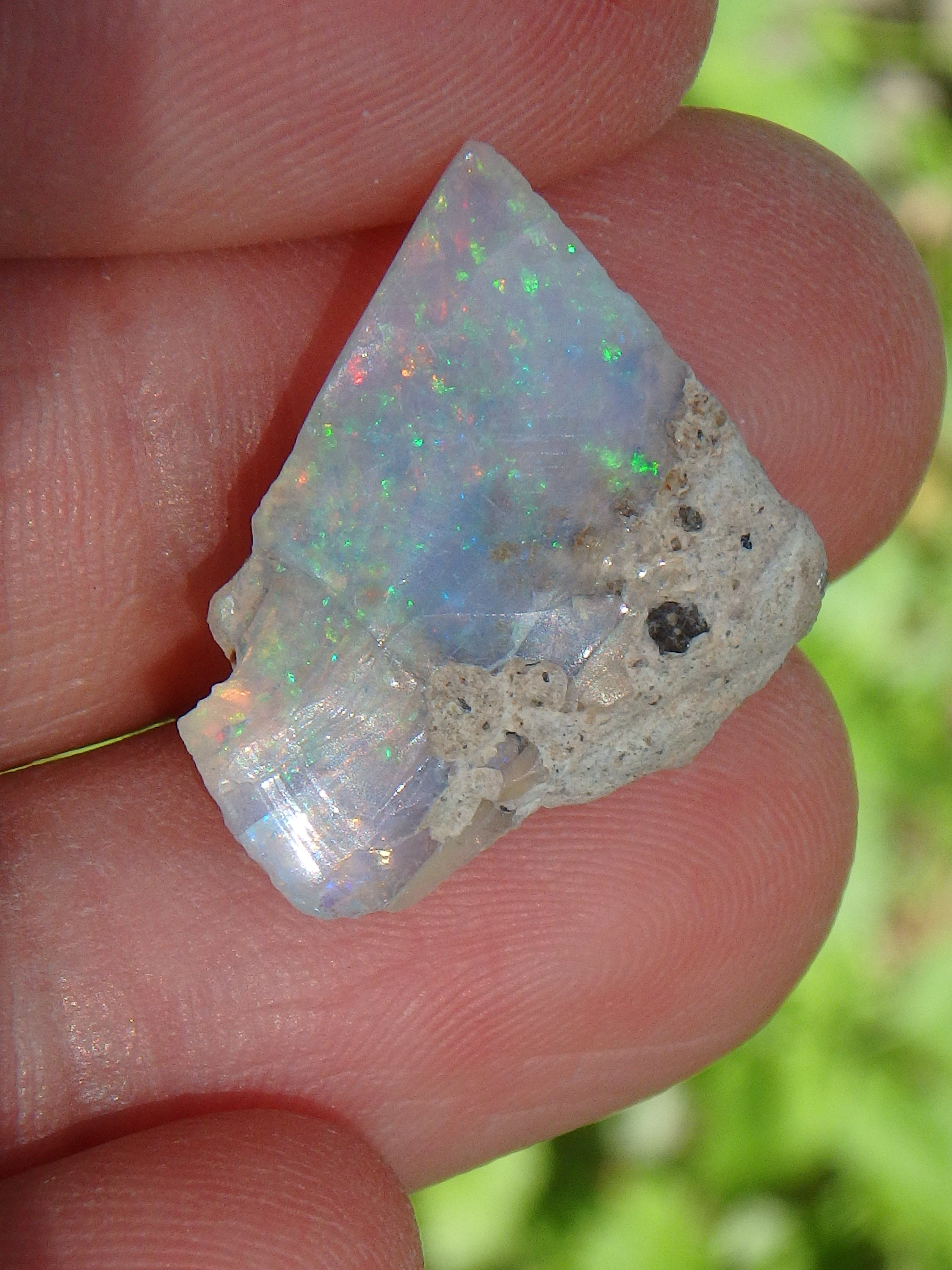 Brilliant Sparkle Raw Ethiopian Opal Dainty & Flat Collectors Specimen - Earth Family Crystals