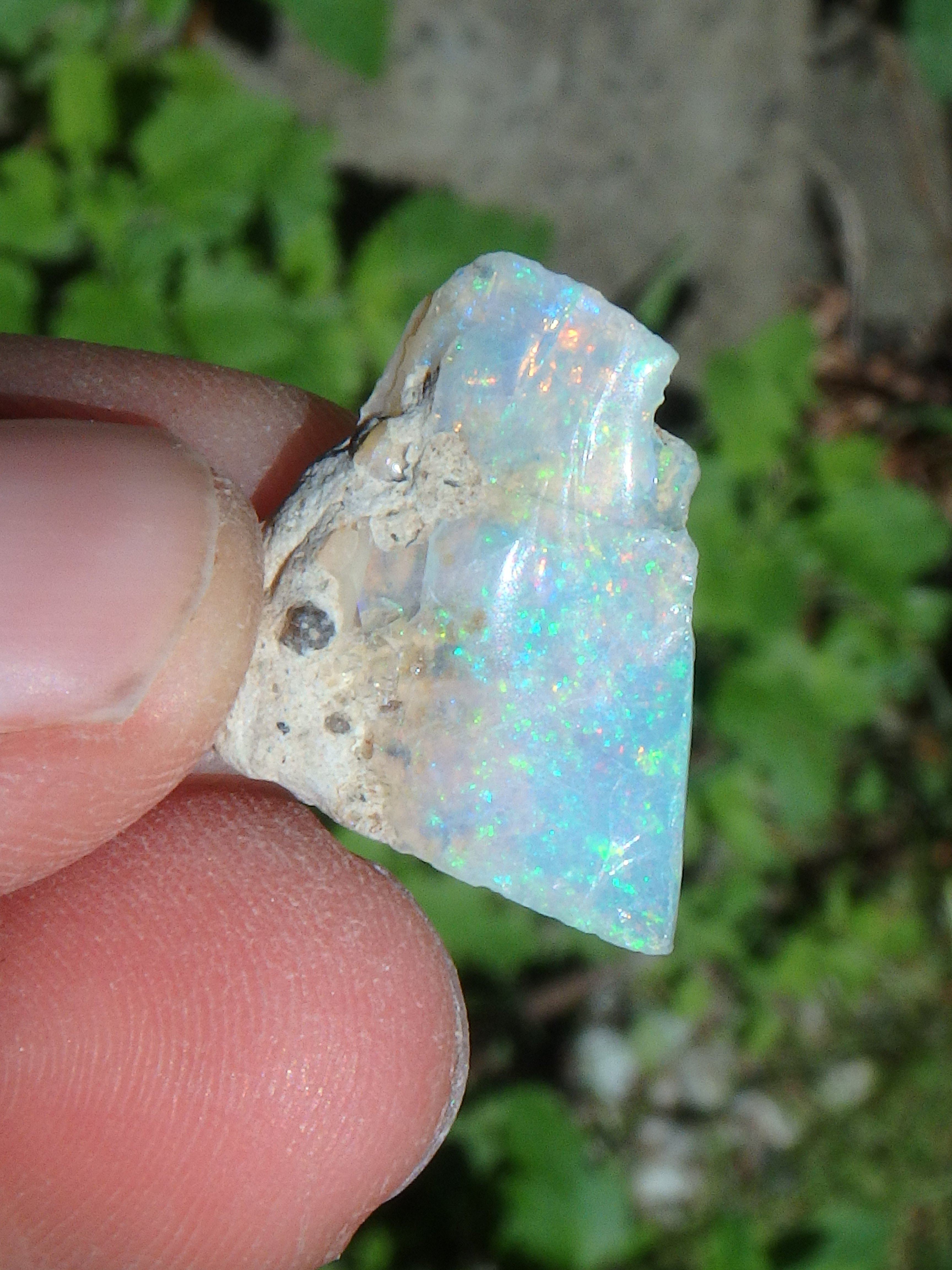 Brilliant Sparkle Raw Ethiopian Opal Dainty & Flat Collectors Specimen - Earth Family Crystals