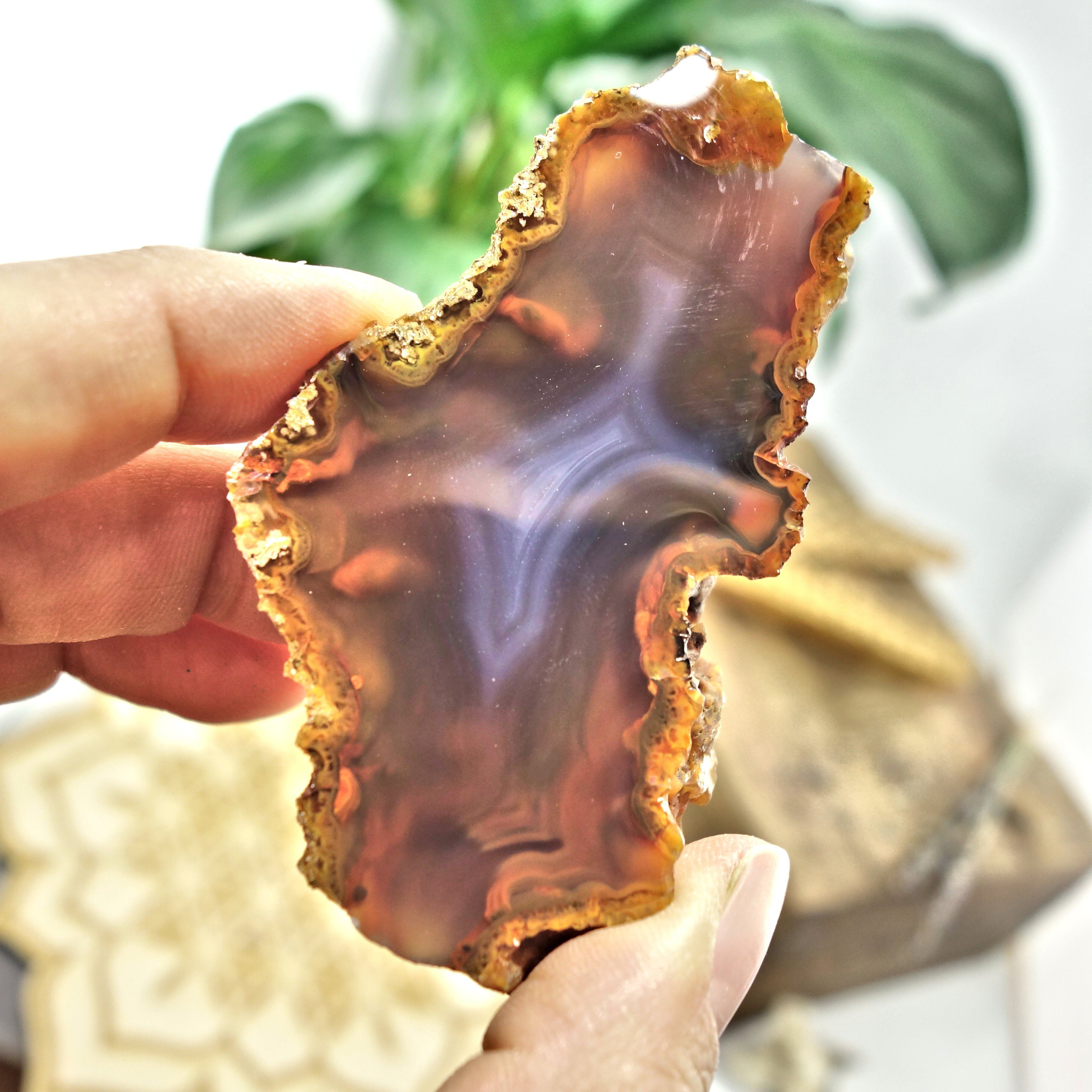 Deep Orange Condor Agate Partially Polished Specimen - Earth Family Crystals