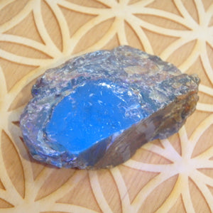 Sumatra Rare Blue &  Cognac Raw Amber Chunk From Indonesia 1 - Earth Family Crystals