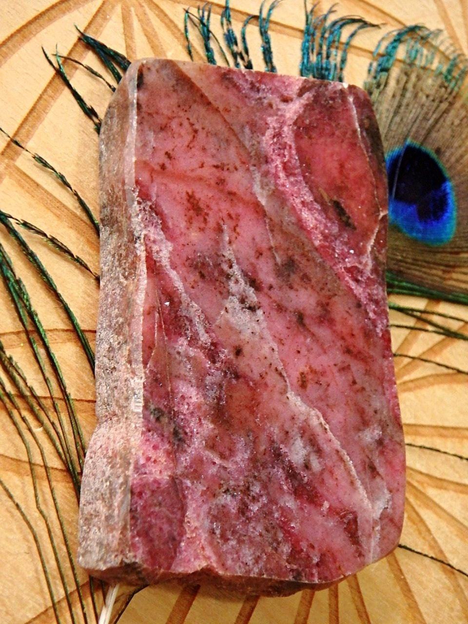 Divine Deep Pink Australian Rhodonite Partially Polished Free Form Specimen - Earth Family Crystals