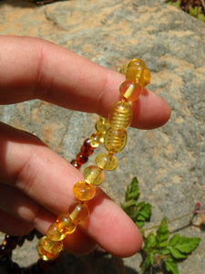 Vibrant Rainbow Beads Lithuanian Baltic Amber Adult Necklace - Earth Family Crystals