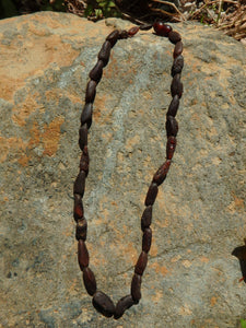 Unpolished Deep Burgundy Lithuanian Baltic Amber Adult Necklace - Earth Family Crystals