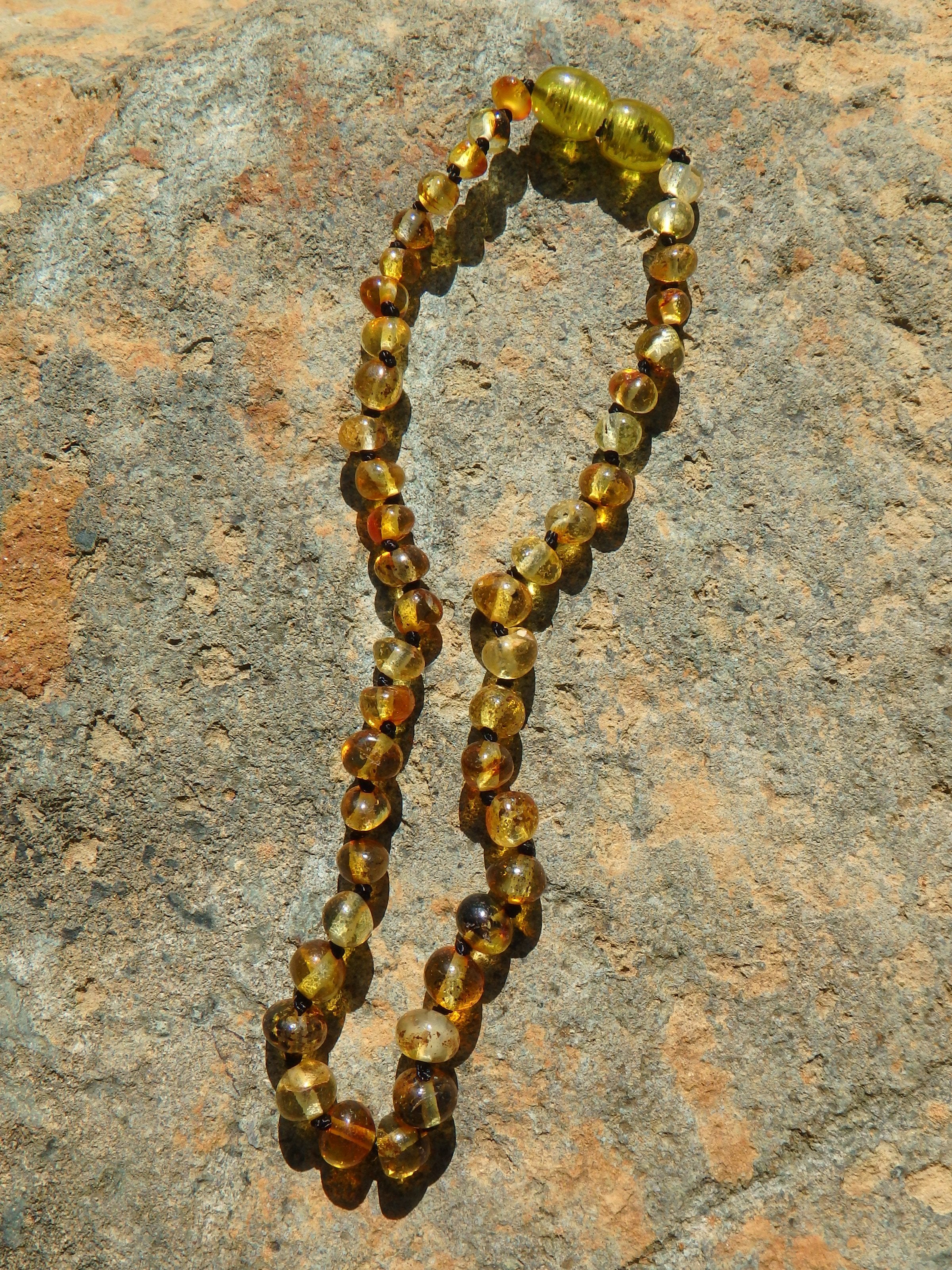 Vibrant Lemon Baby/Child Lithuanian Baltic Amber Necklace - Earth Family Crystals