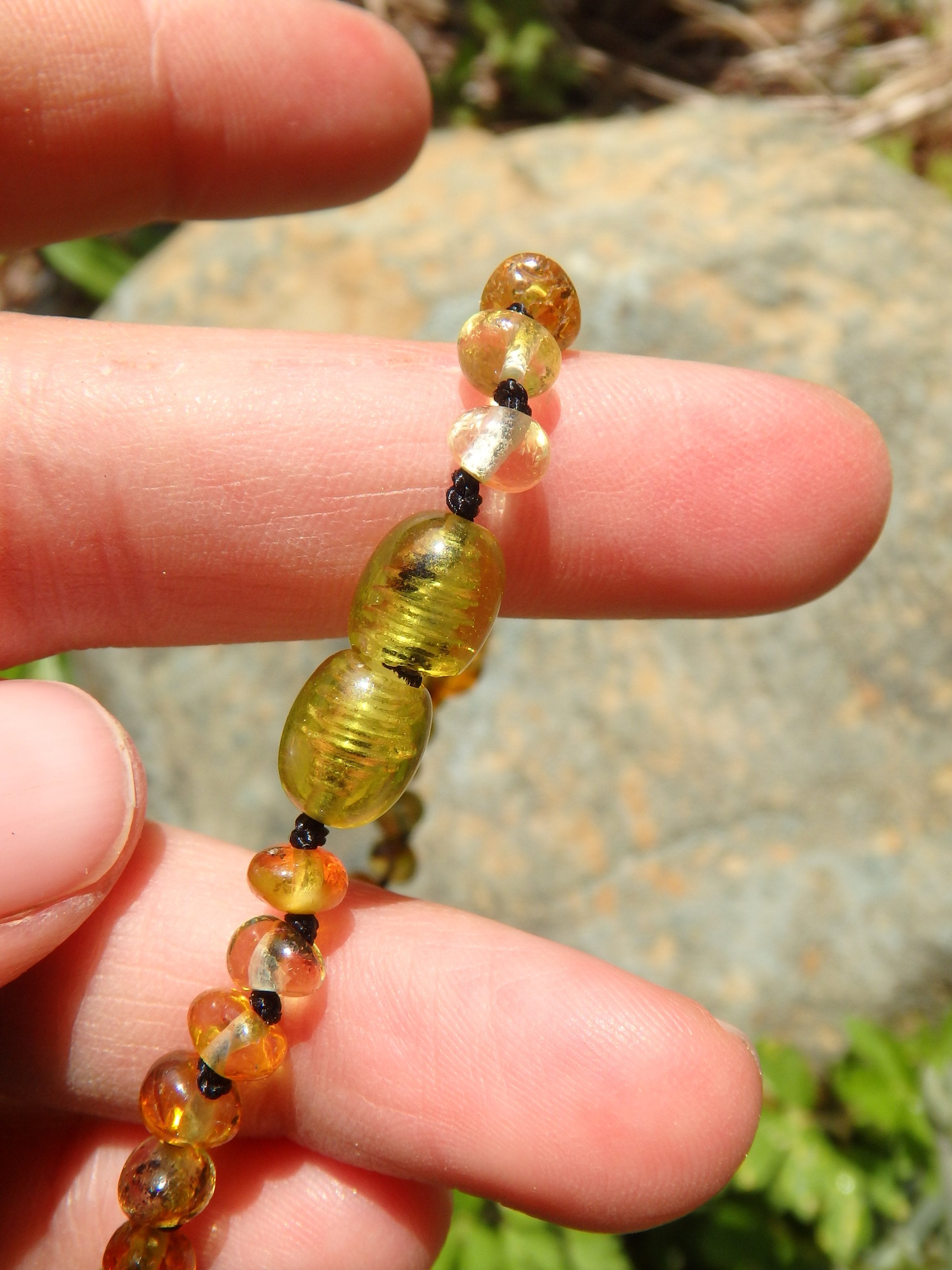 Vibrant Lemon Baby/Child Lithuanian Baltic Amber Necklace - Earth Family Crystals