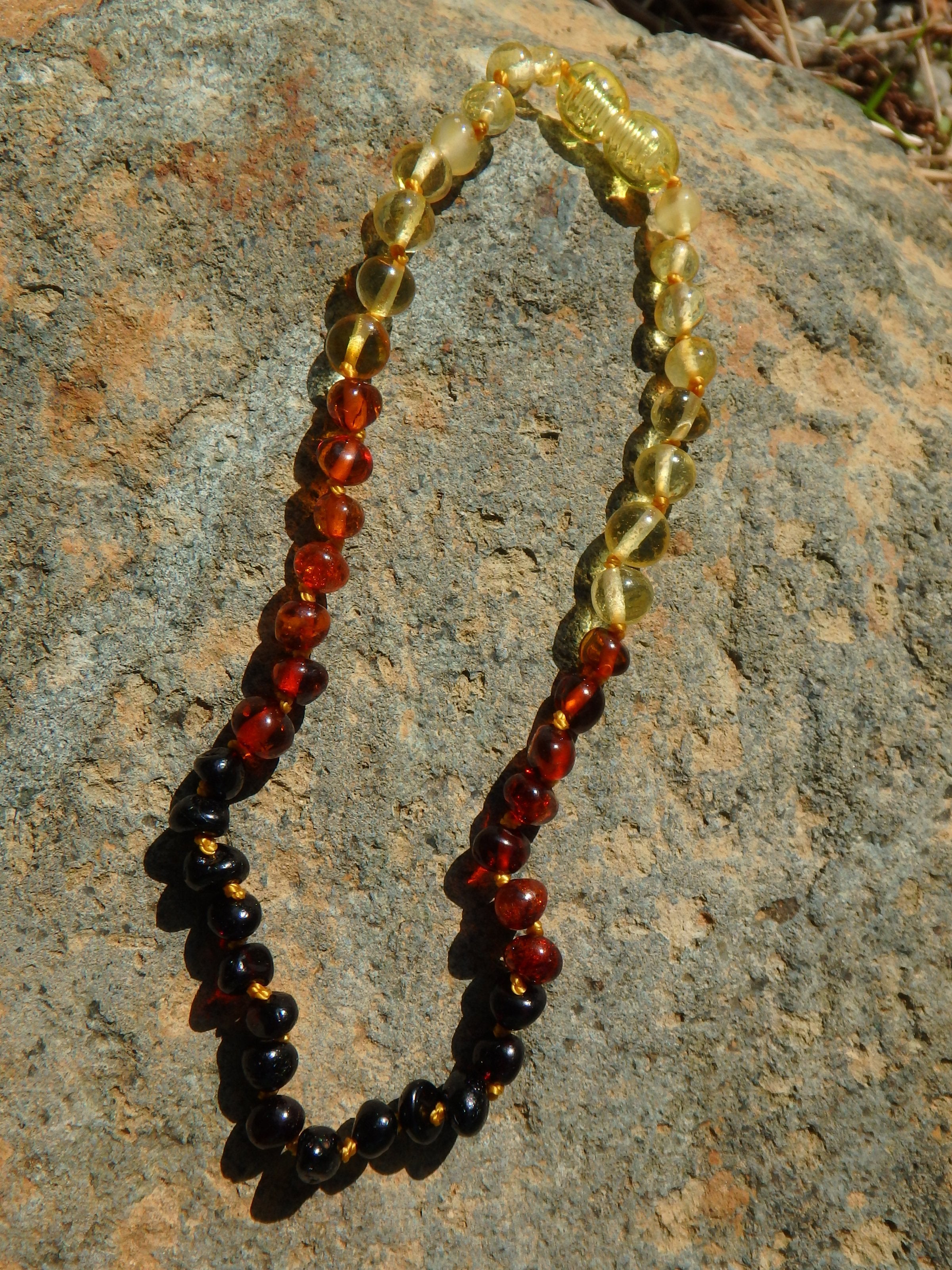 Rainbow Beads Baby/Child Lithuanian Baltic Amber Necklace