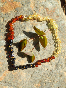 Rainbow Beads Baby/Child Lithuanian Baltic Amber Necklace