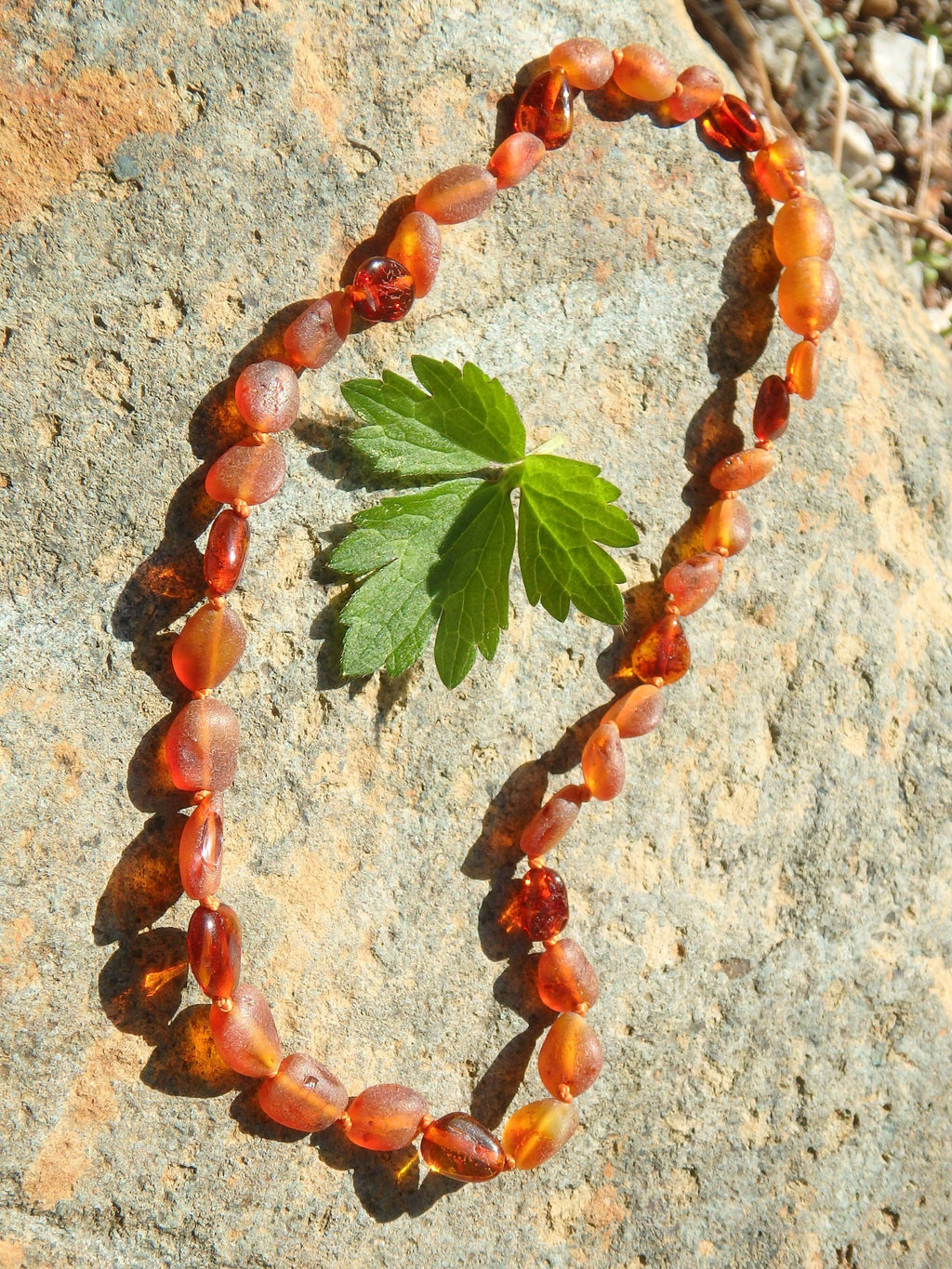 Cognac Polished & Unpolished Beads Baby/Child Lithuanian Baltic Amber Necklace - Earth Family Crystals