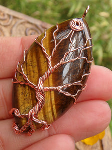 Tree Of Life Wire Wrapped Tiger Eye Pendant - Earth Family Crystals