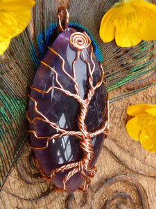 Tree Of Life Wire Wrapped Amethyst Pendant - Earth Family Crystals