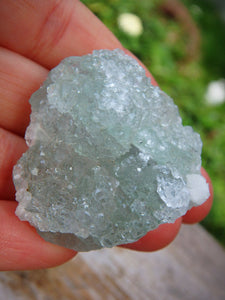 Shimmering Quartz Druzy Crusted Green Fluorite Natural Specimen