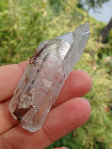 Fascinating Golden Brookite & Brazilian Quartz Point With Self Healing - Earth Family Crystals