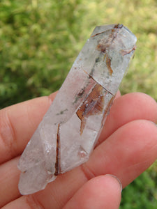 Fascinating Golden Brookite & Brazilian Quartz Point With Self Healing - Earth Family Crystals