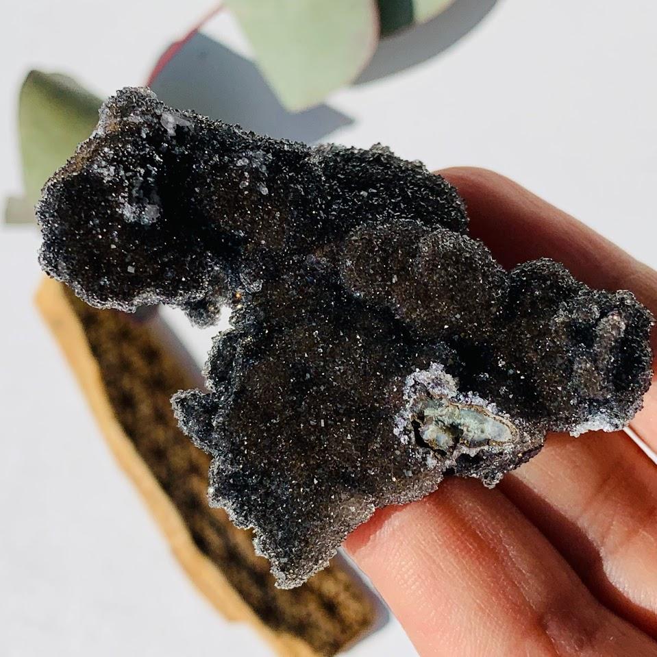 One of a Kind Shimmering Black Chalcedony From California