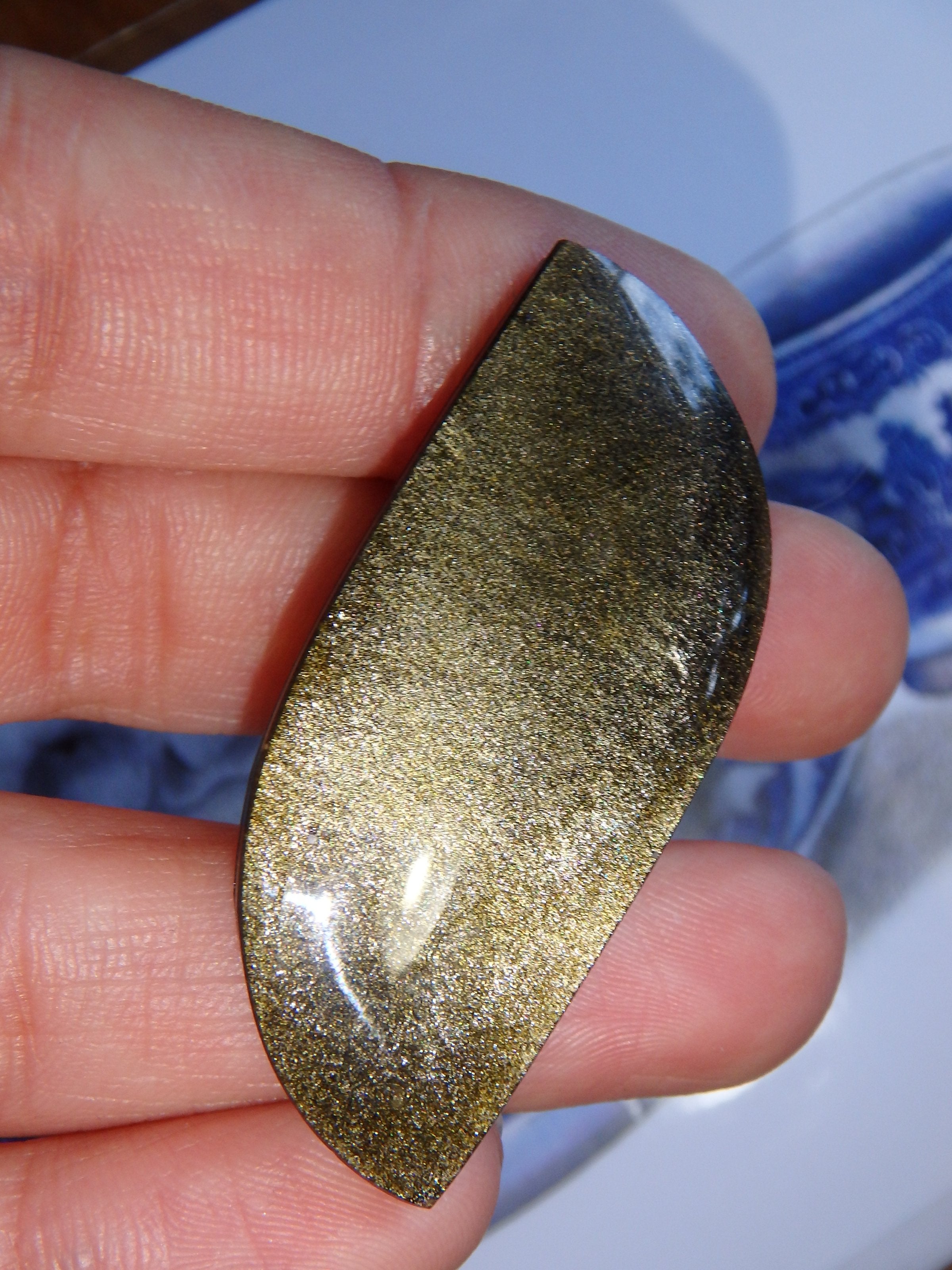 RESERVED FOR TRACY-Gorgeous Golden Sheen Obsidian Cabochon~Ideal for Jewelry Making - Earth Family Crystals