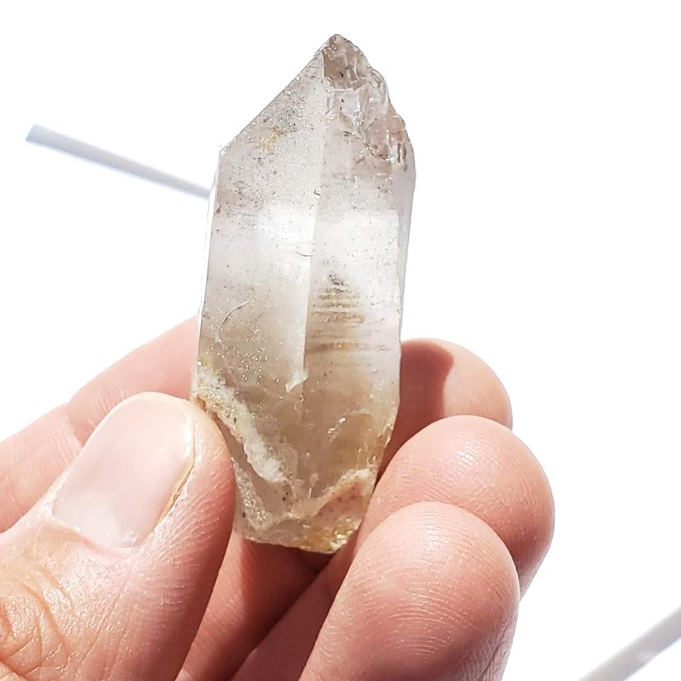 Green Chlorite Included Quartz Natural Point From Brazil #3 - Earth Family Crystals
