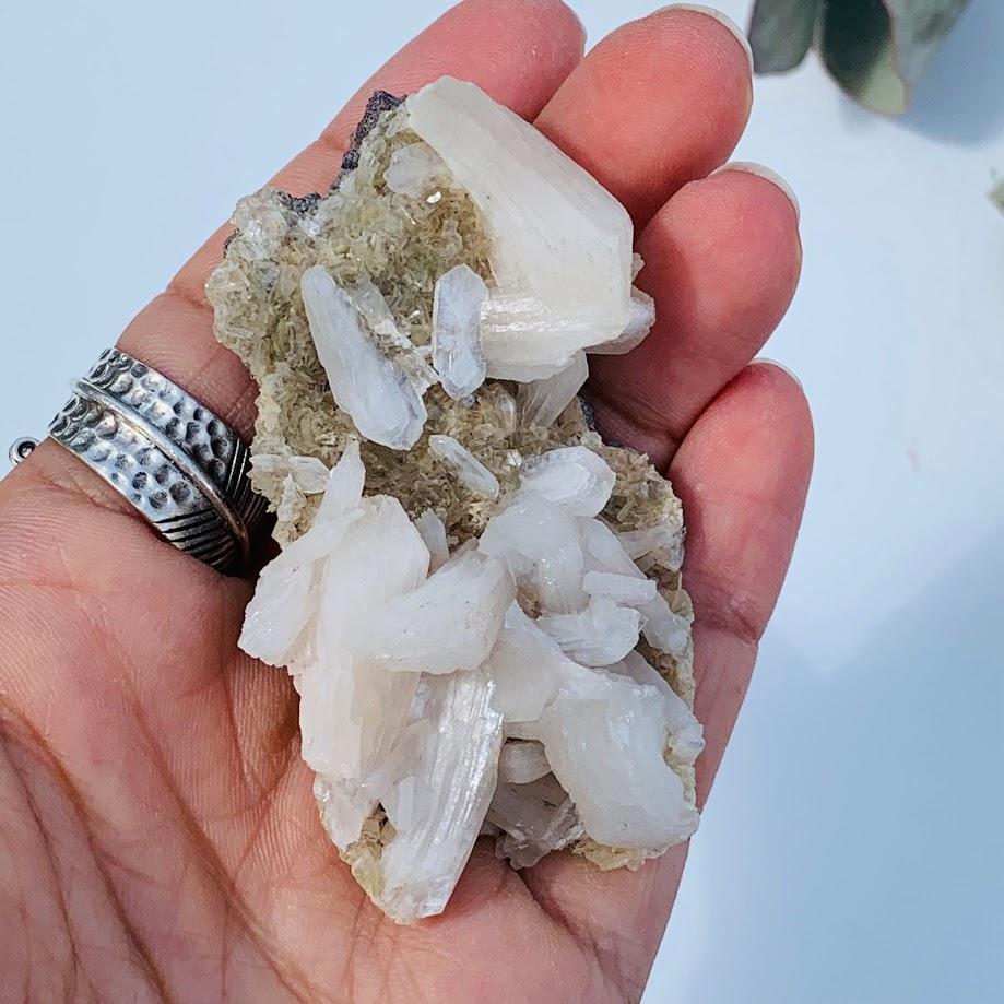 Unique Raw Heulandite Cluster from India - Earth Family Crystals