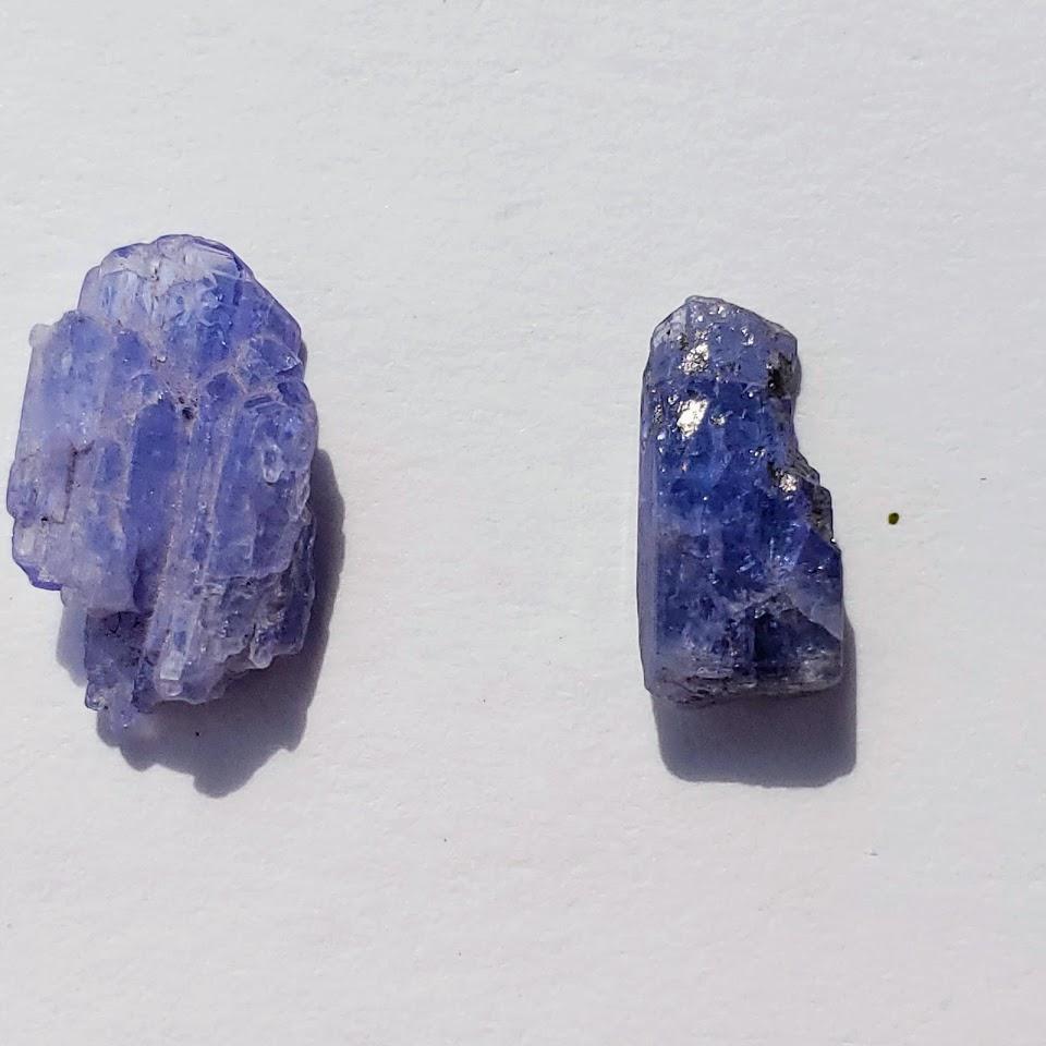 Set of 2 Natural Gemmy Violet Tanzanite Dainty Points in Collectors Box from Tanzania #1