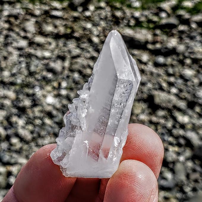 Twin Quartz Point With Crusted Druzy Points From Arkansas - Earth Family Crystals