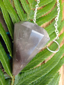 Smoky Angel Phantom Quartz Pendulum - Earth Family Crystals