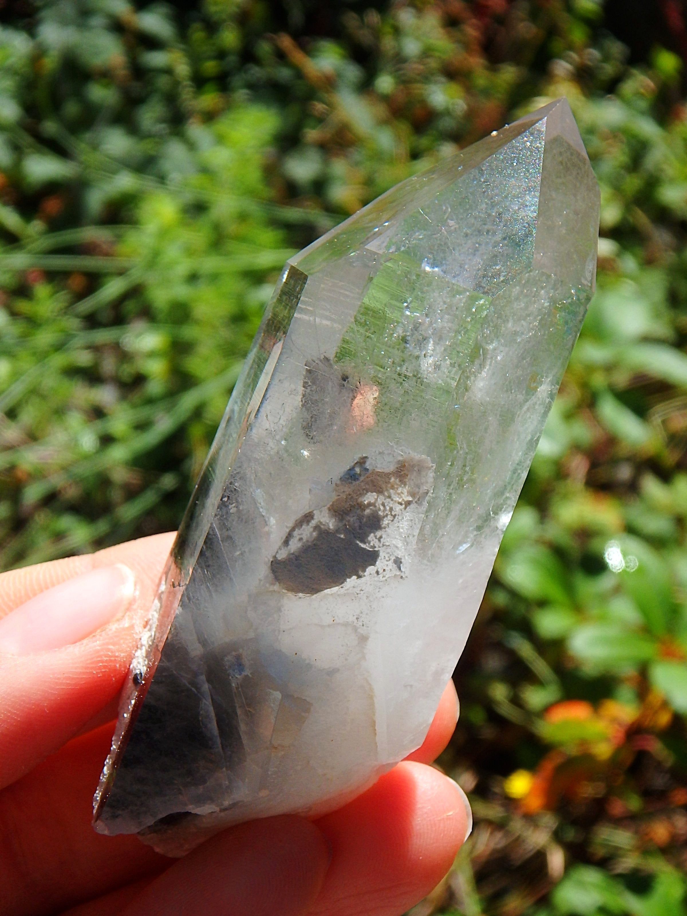Extremely Beautiful Blue Phantom Quartz Point From Arkansas With Record Keepers - Earth Family Crystals