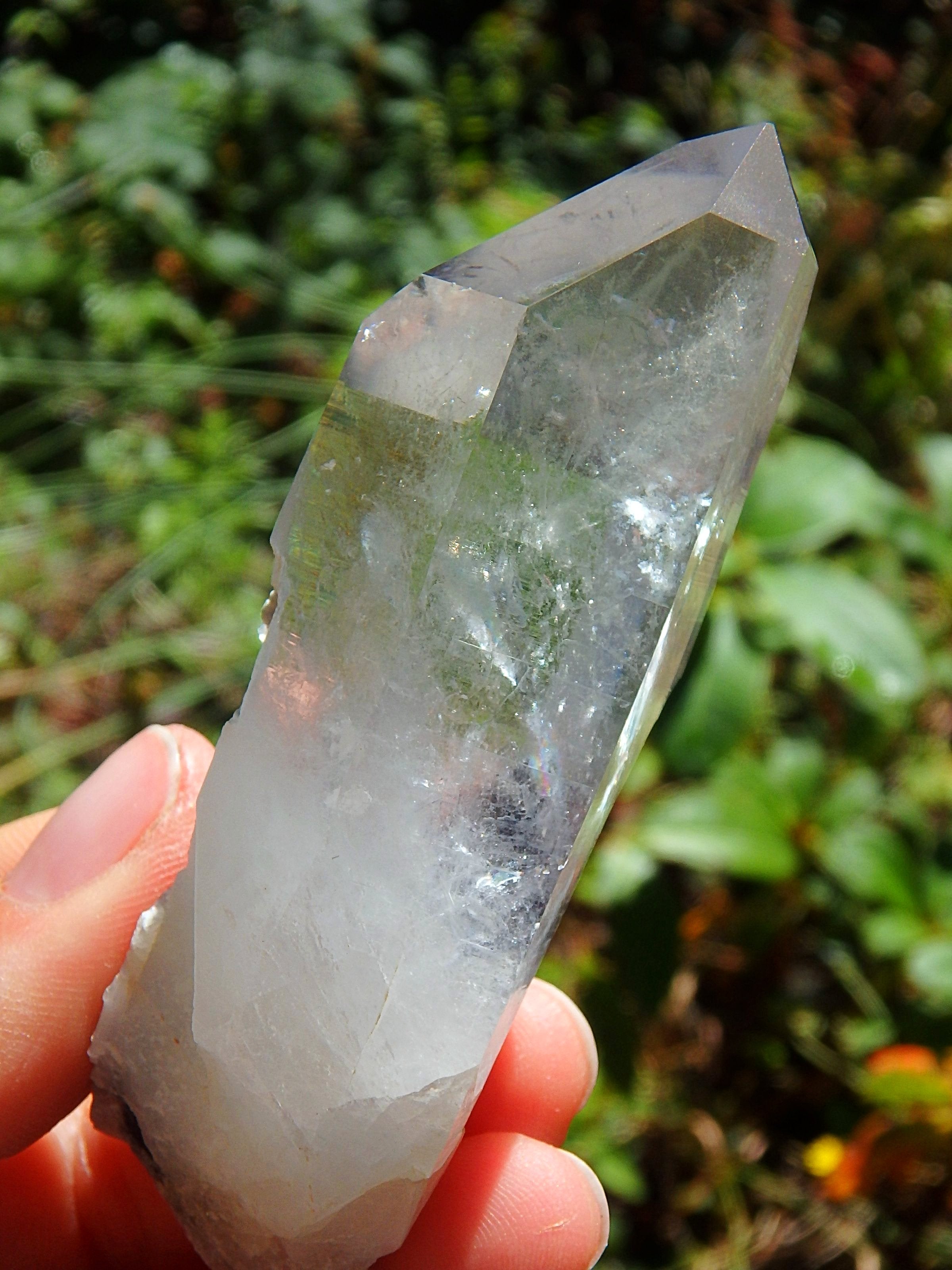 Extremely Beautiful Blue Phantom Quartz Point From Arkansas With Record Keepers - Earth Family Crystals