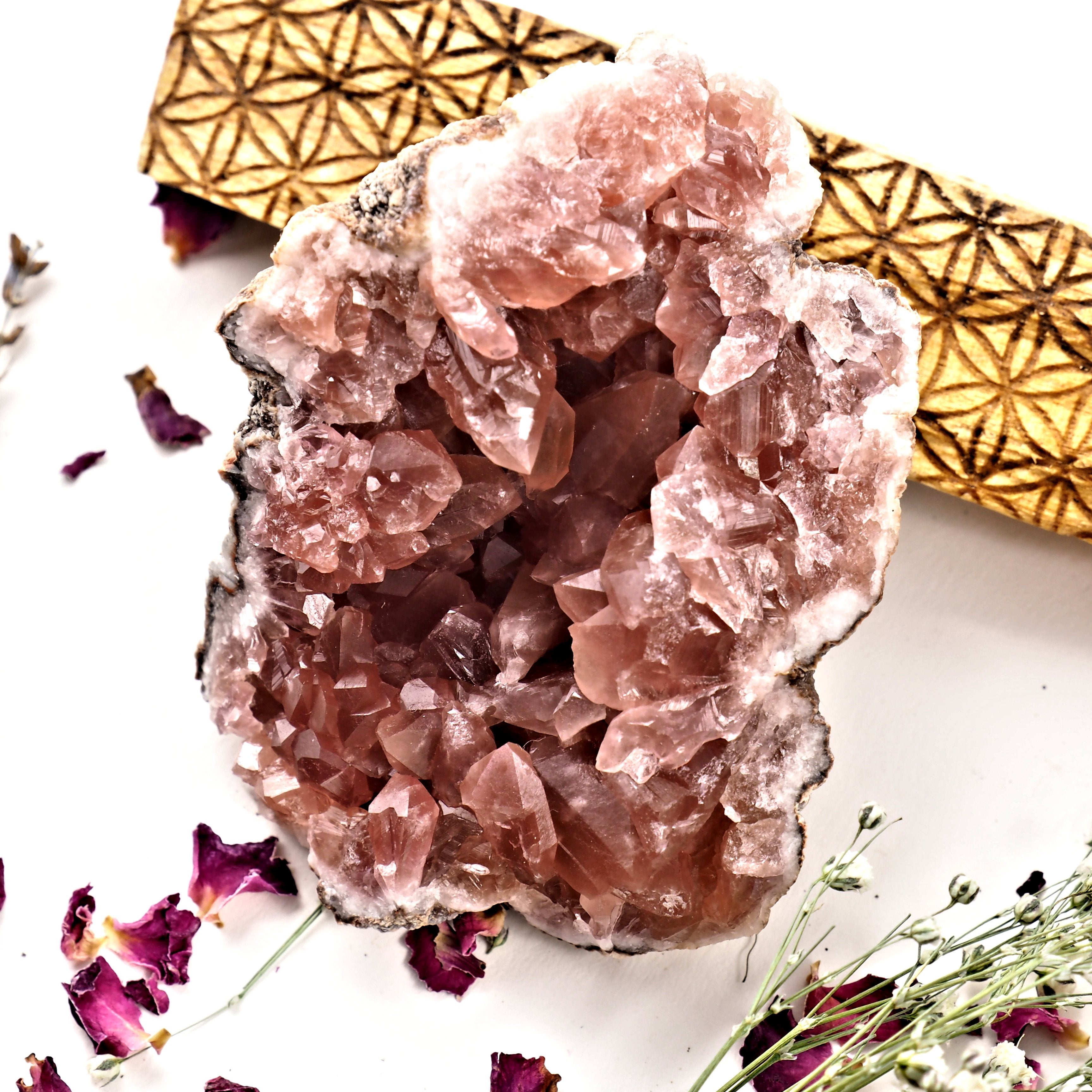 Gorgeous Deep Pink Amethyst Geode Specimen From Patagonia - Earth Family Crystals