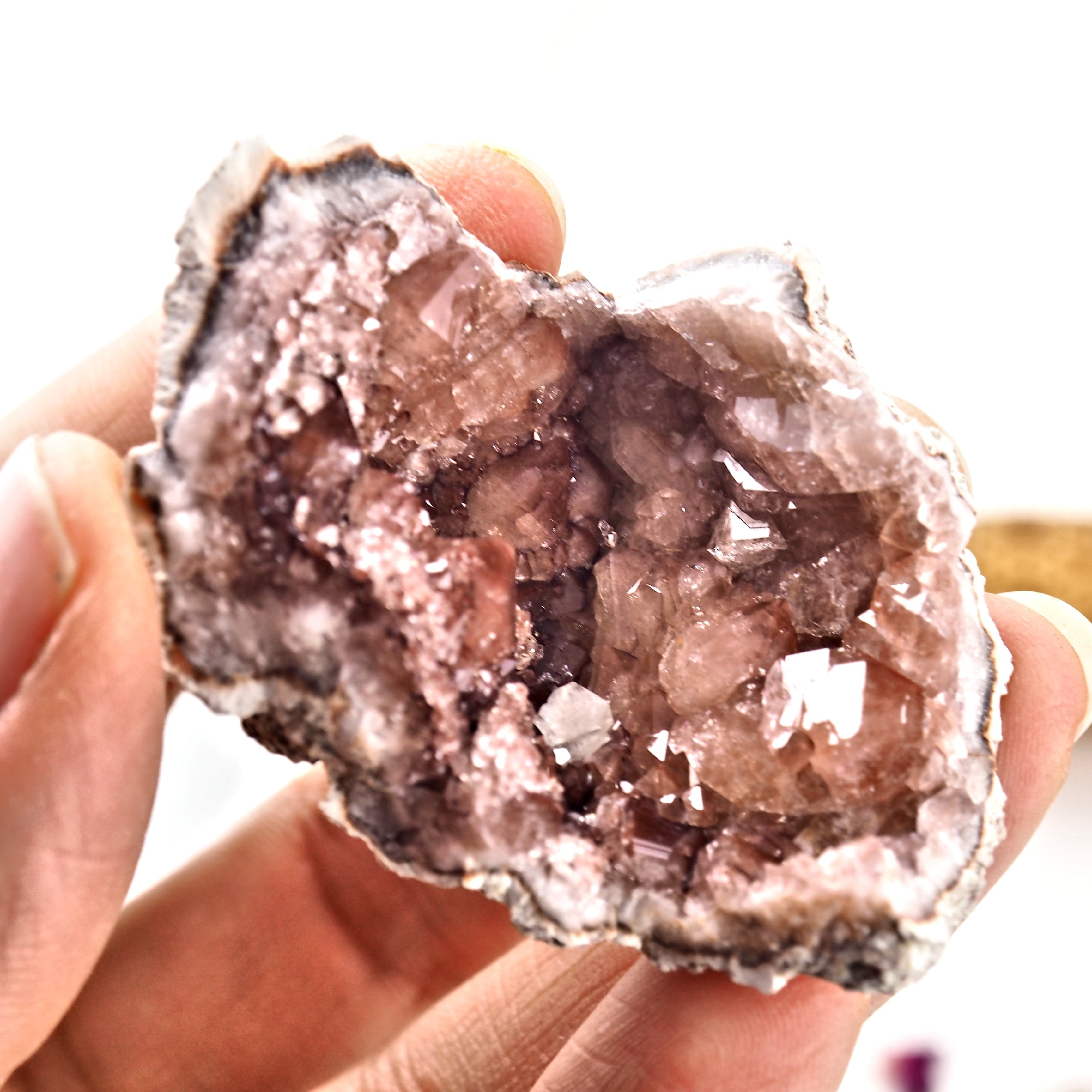 Pretty Pink Amethyst Geode Specimen From Patagonia #4 - Earth Family Crystals