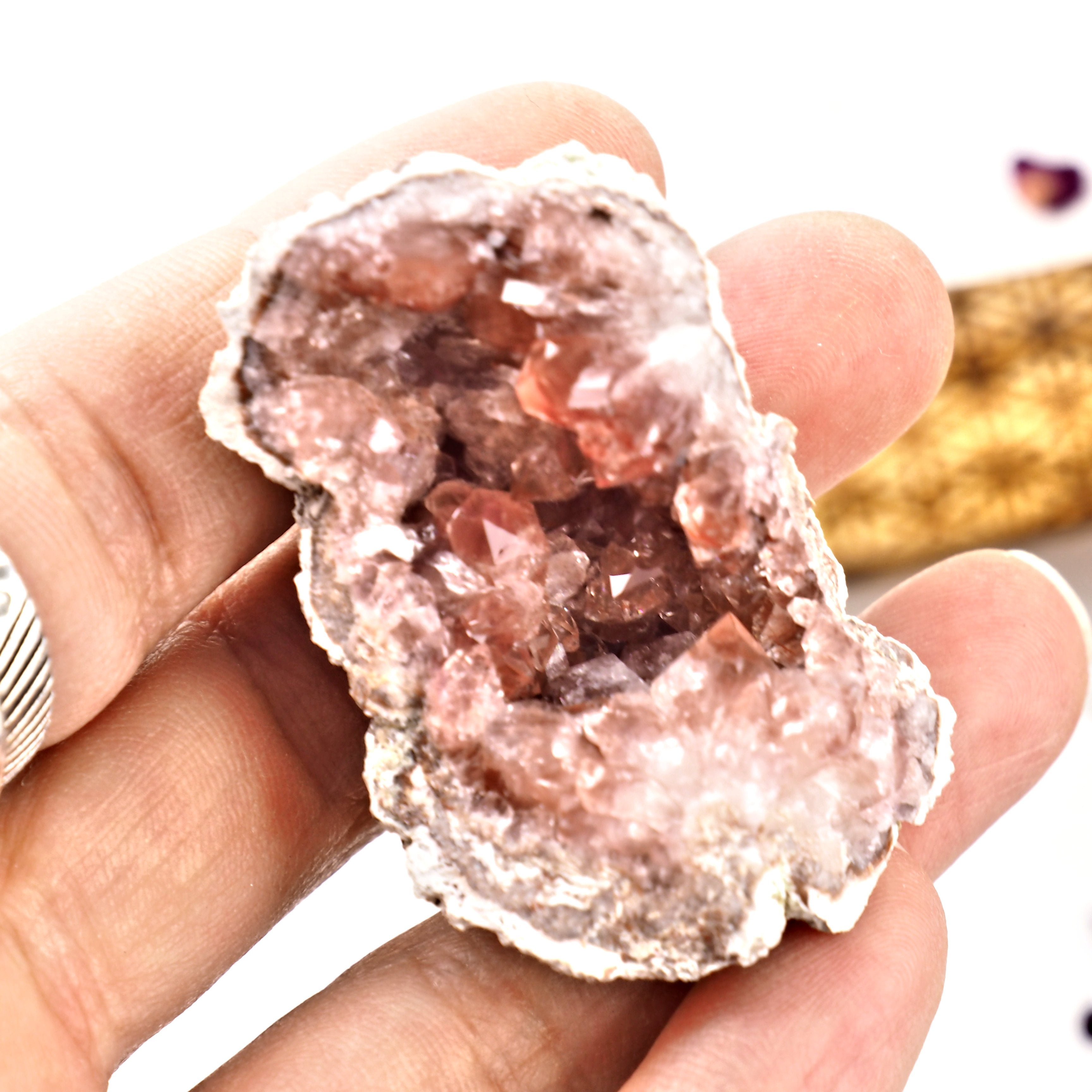 Pretty Pink Amethyst Geode Specimen From Patagonia #3 - Earth Family Crystals