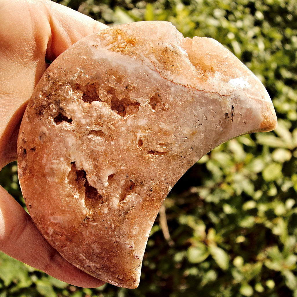 Rare Find! Incredible Large Druzy Geode Pink Amethyst Crescent Moon Carving From Patagonia #4 - Earth Family Crystals