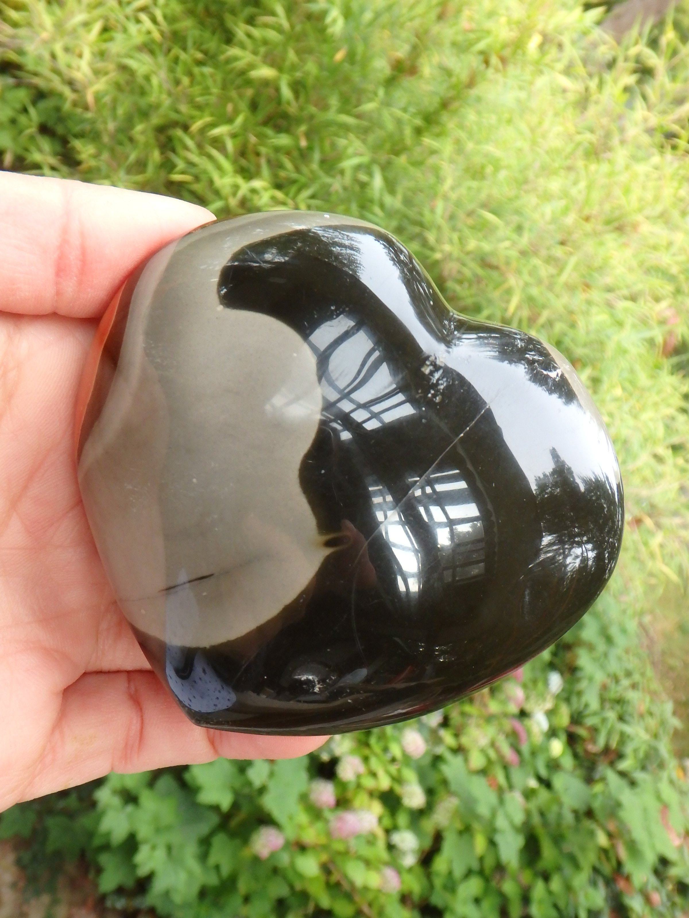 Dark Creamy Patterns Polychrome Jasper Love Heart Carving2