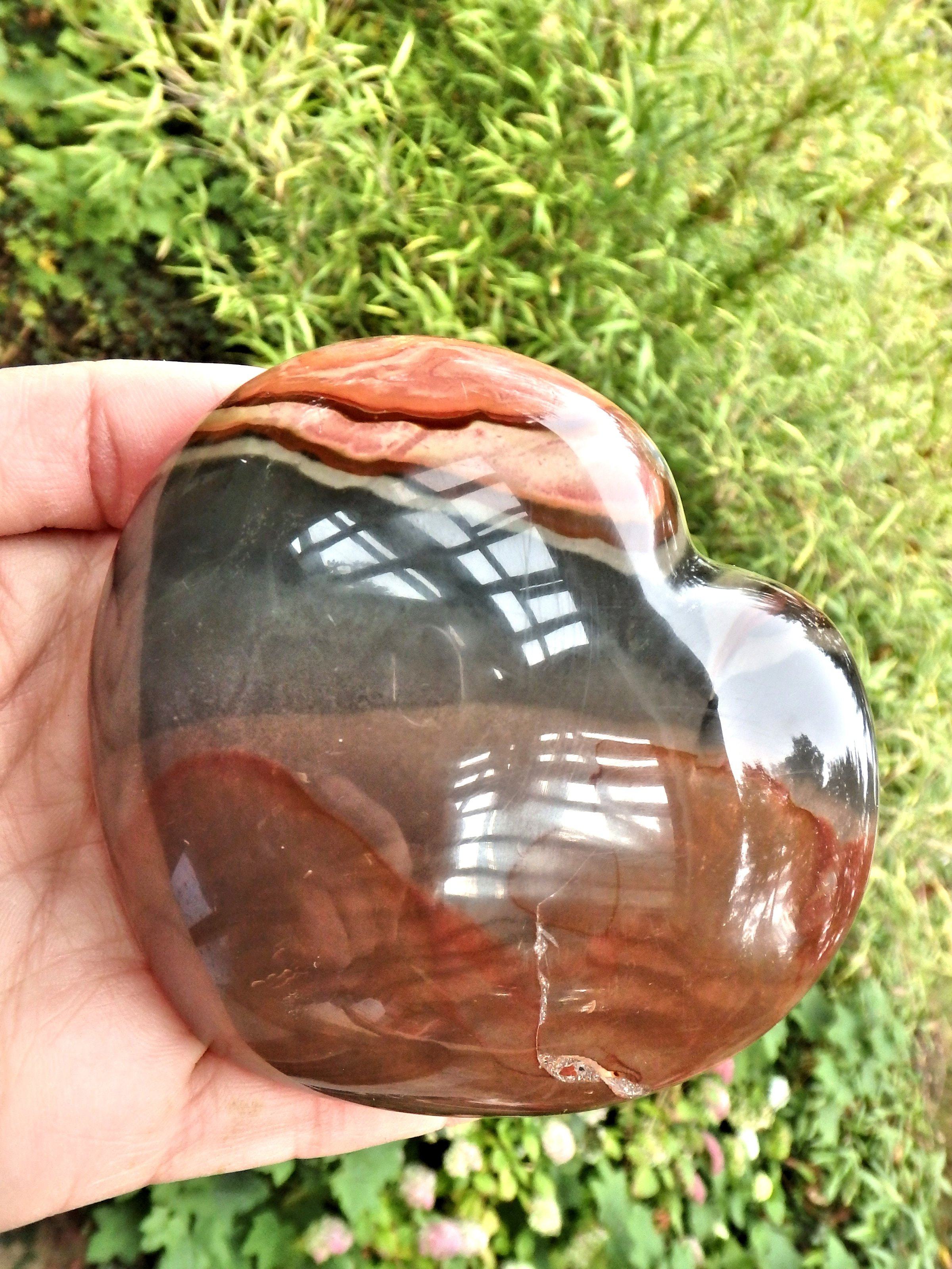 Deep Splashes of Color Polychrome Jasper Love Heart1 - Earth Family Crystals